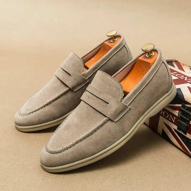 Aulier® | Mocassins en daim à lanières