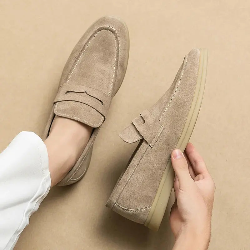 Aulier® | Mocassins en daim à lanières