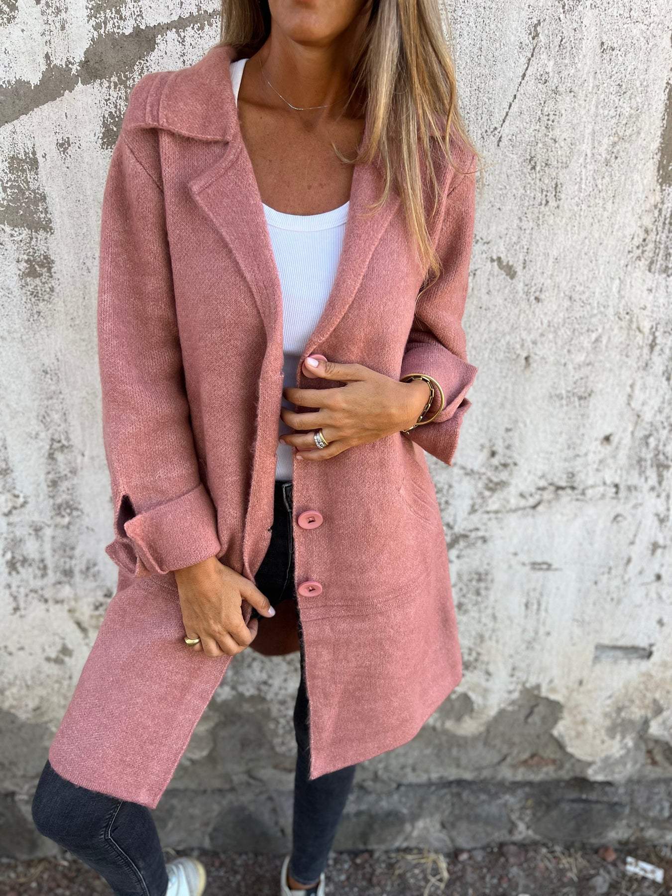 Noémie - Manteau long décontracté avec revers