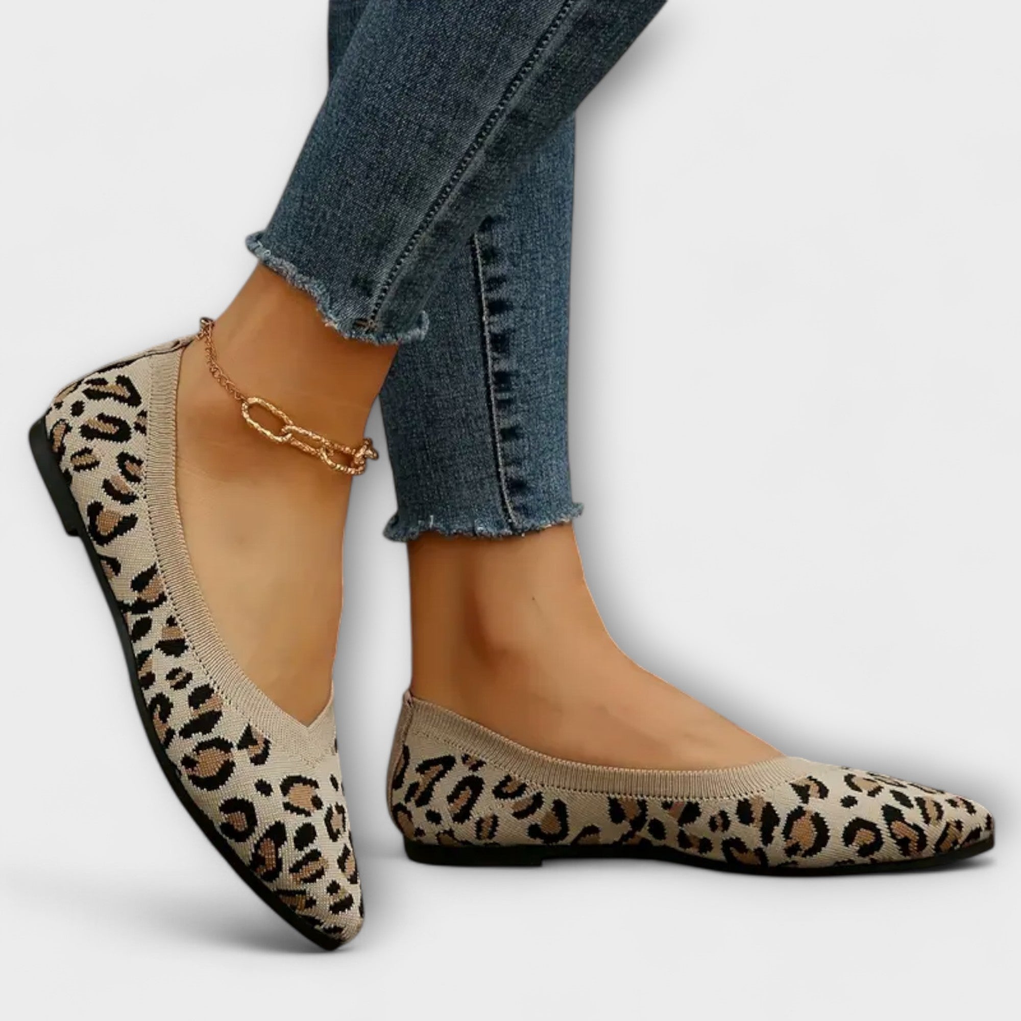 Liorane - Ballerines pointues à motif léopard