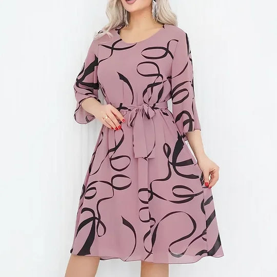 Thalina – Robe midi fluide et élégante