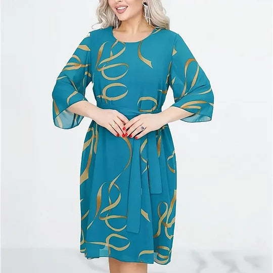 Thalina – Robe midi fluide et élégante