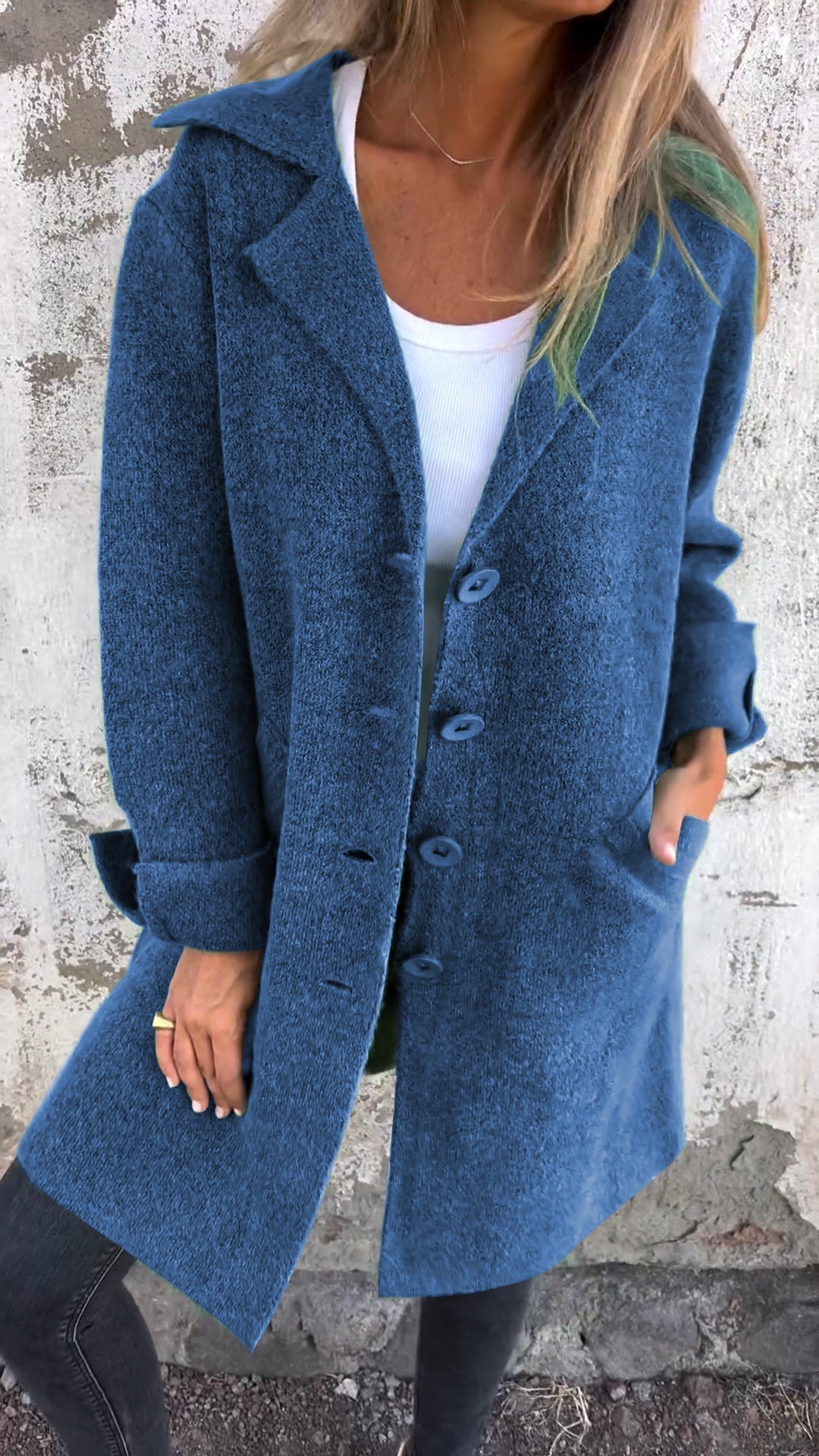 Noémie - Manteau long décontracté avec revers