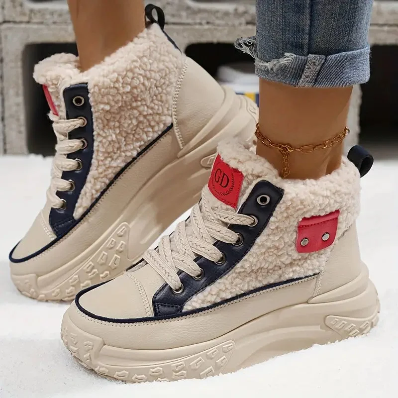 Ghislaine – Bottes d’hiver en velours et coton