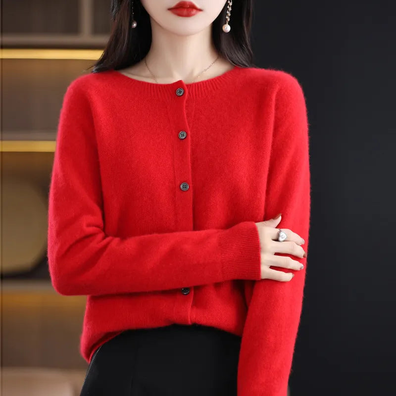 Sofia - Cardigan en laine chaud et artisanal