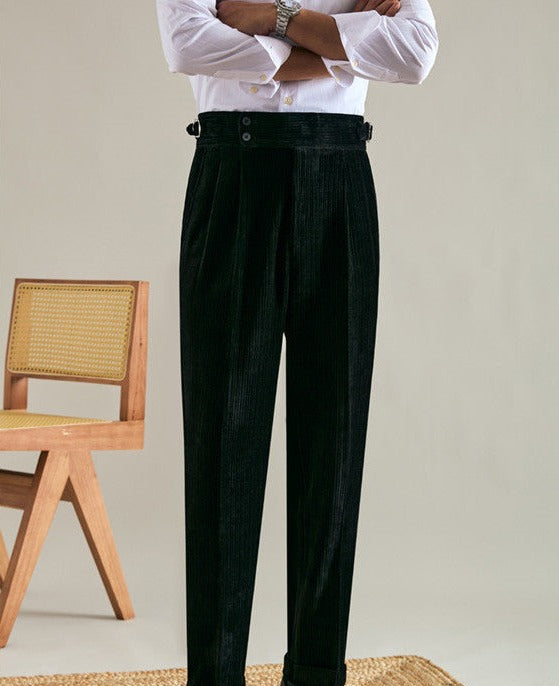 Brescia Vintage Corduroy Double Pleated Trousers