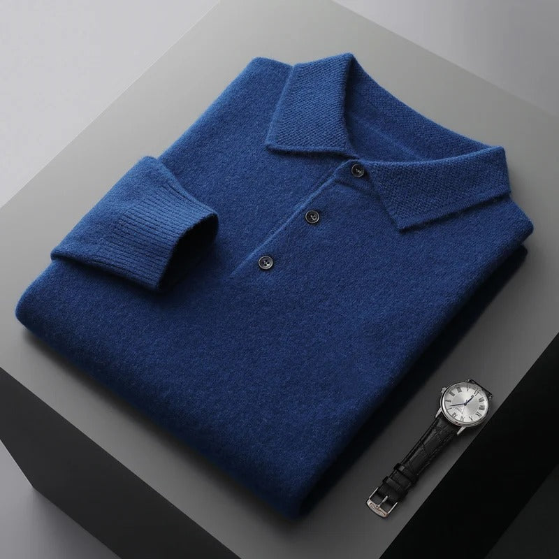 Victorin - Pull polo raffiné en cachemire