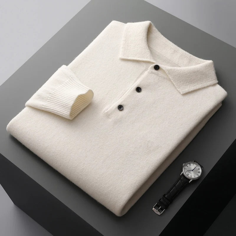 Victorin - Pull polo raffiné en cachemire