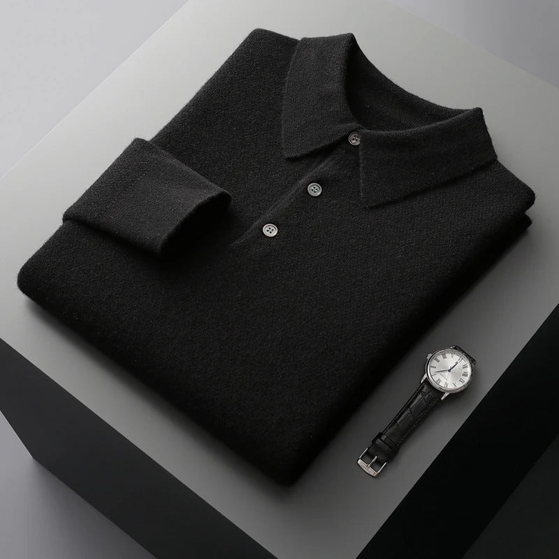 Victorin - Pull polo raffiné en cachemire