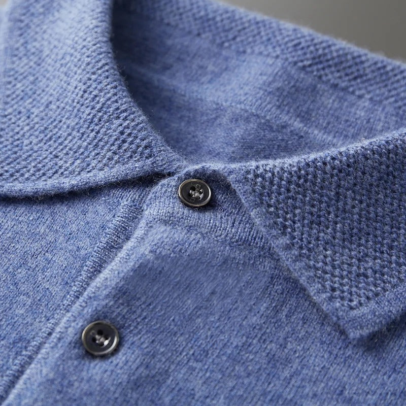 Victorin - Pull polo raffiné en cachemire