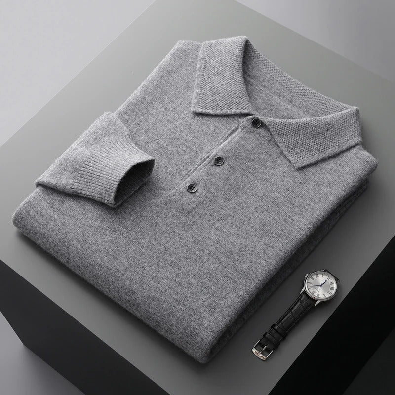 Victorin - Pull polo raffiné en cachemire