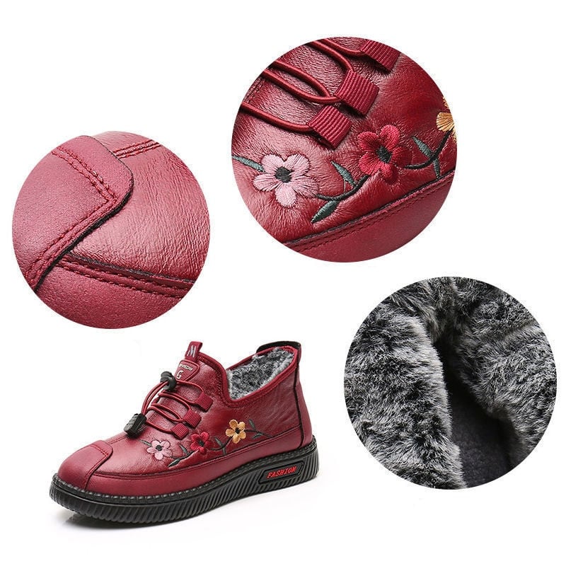 Pascaline - Mocassins en cuir avec doublure en polaire