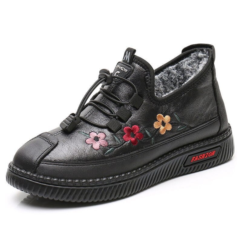 Pascaline - Mocassins en cuir avec doublure en polaire