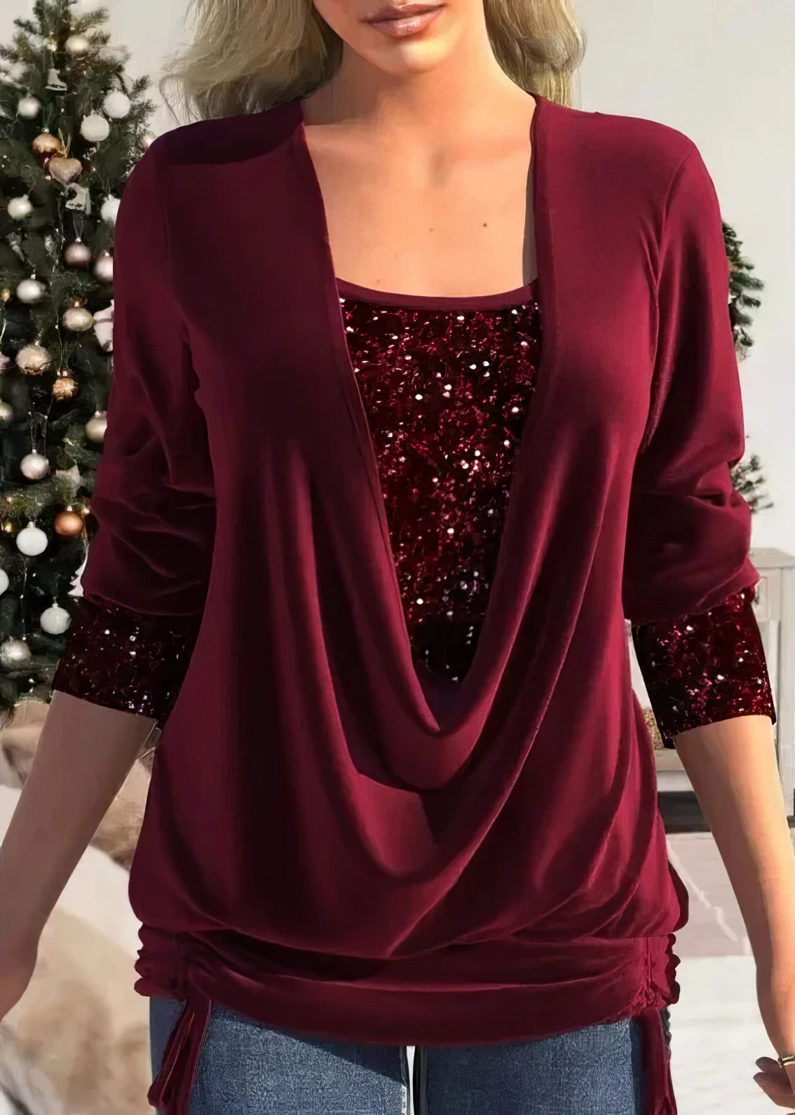 Mallory - Blouse élégante et confortable à sequins