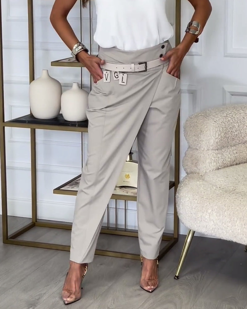 Sybille - Pantalon Patchwork avec ceinture