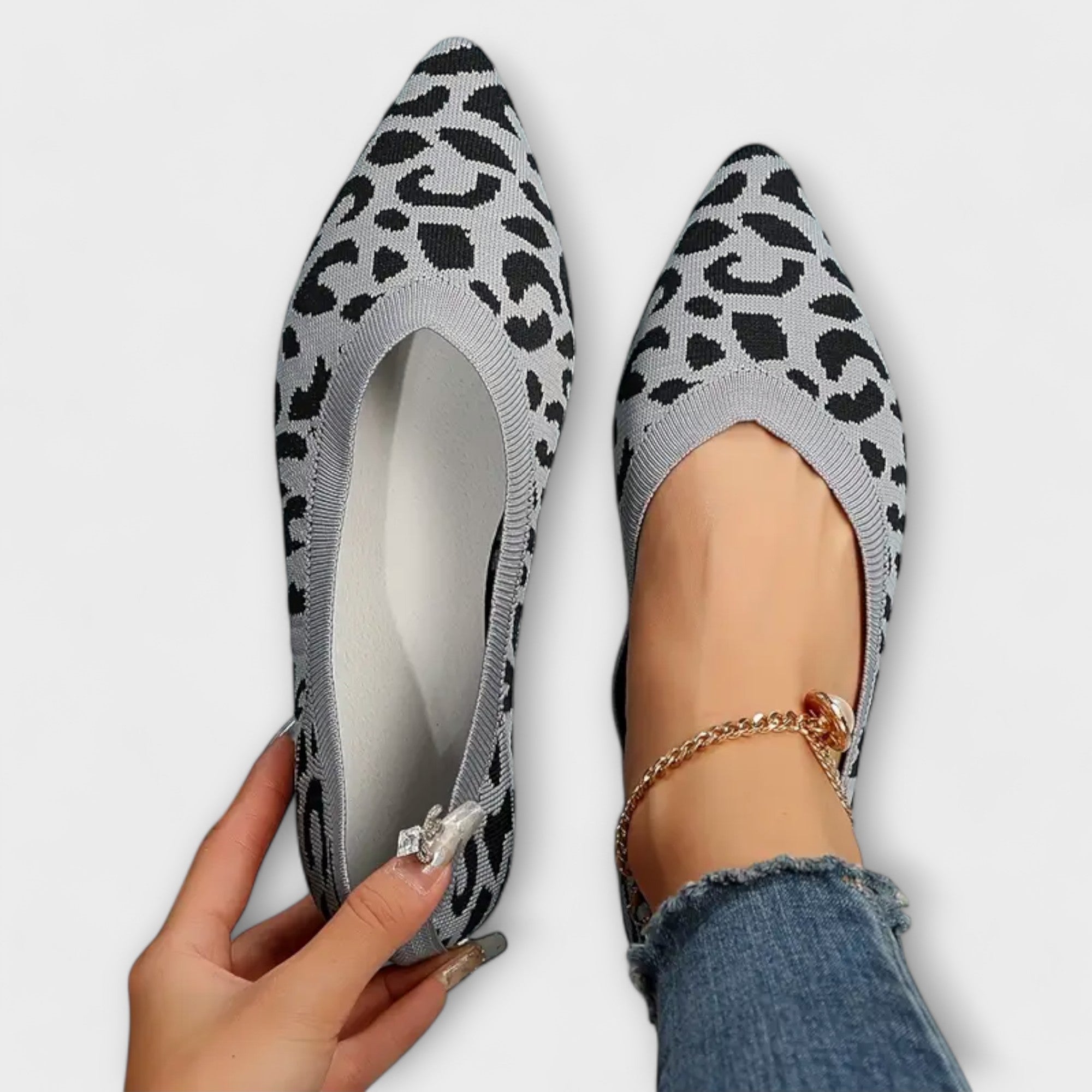 Liorane - Ballerines pointues à motif léopard