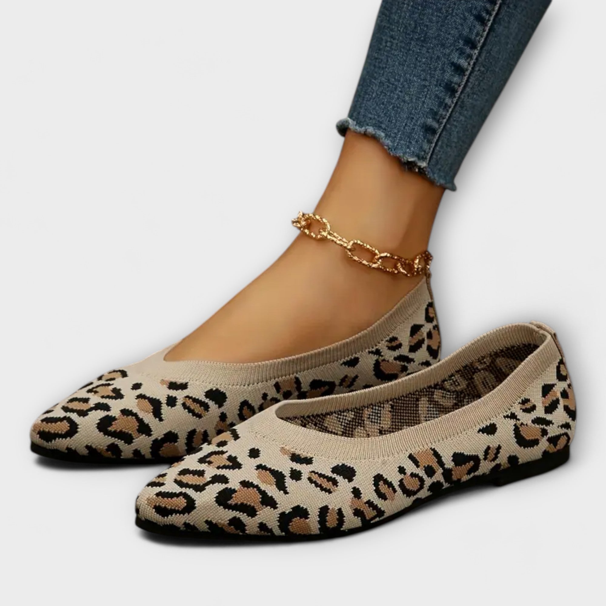 Liorane - Ballerines pointues à motif léopard