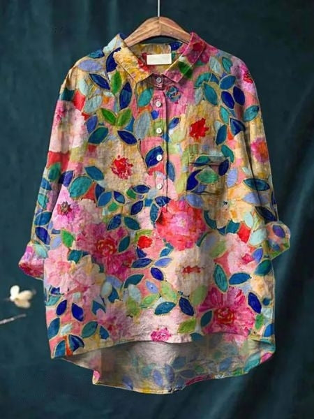 Gwladys – Blouse florale fluide et élégante