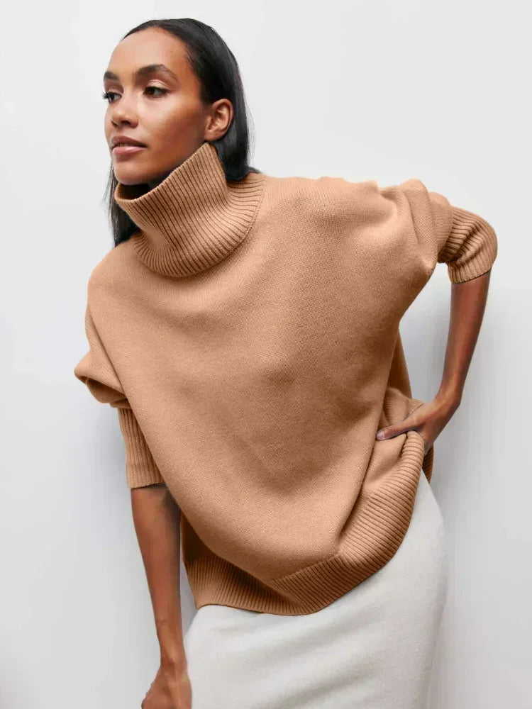 Lara - Pull col roulé oversize raffiné