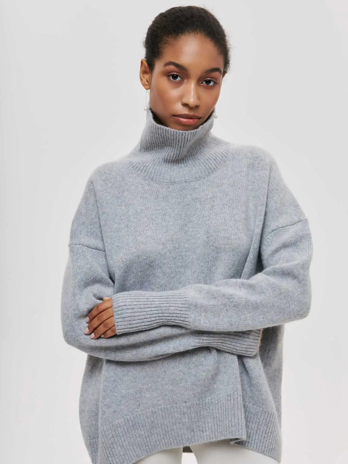 Lara - Pull col roulé oversize raffiné