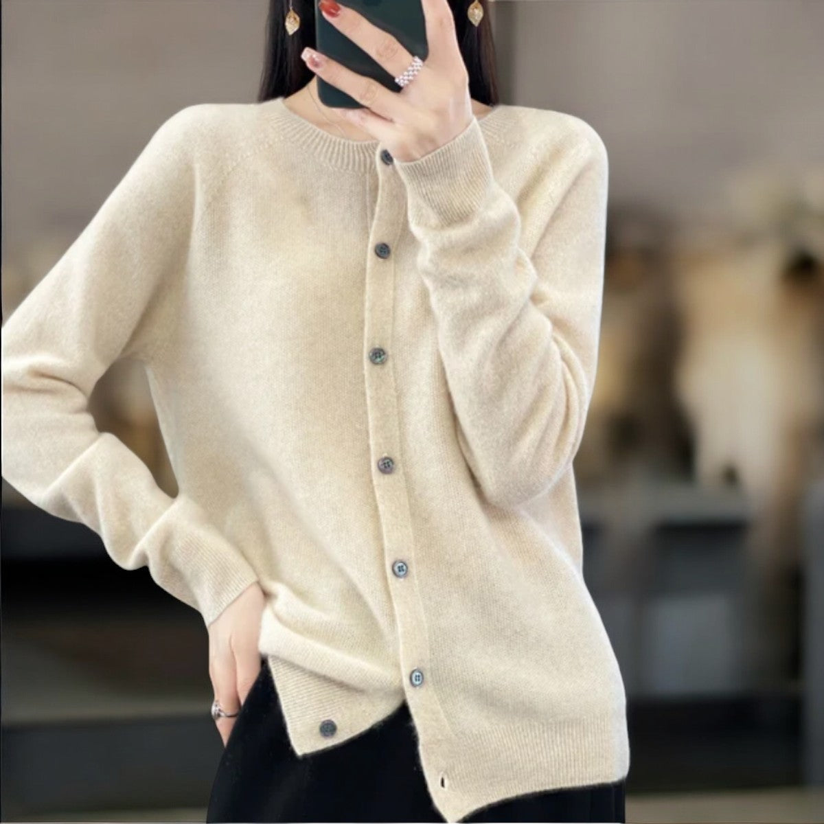Sofia - Cardigan en laine chaud et artisanal