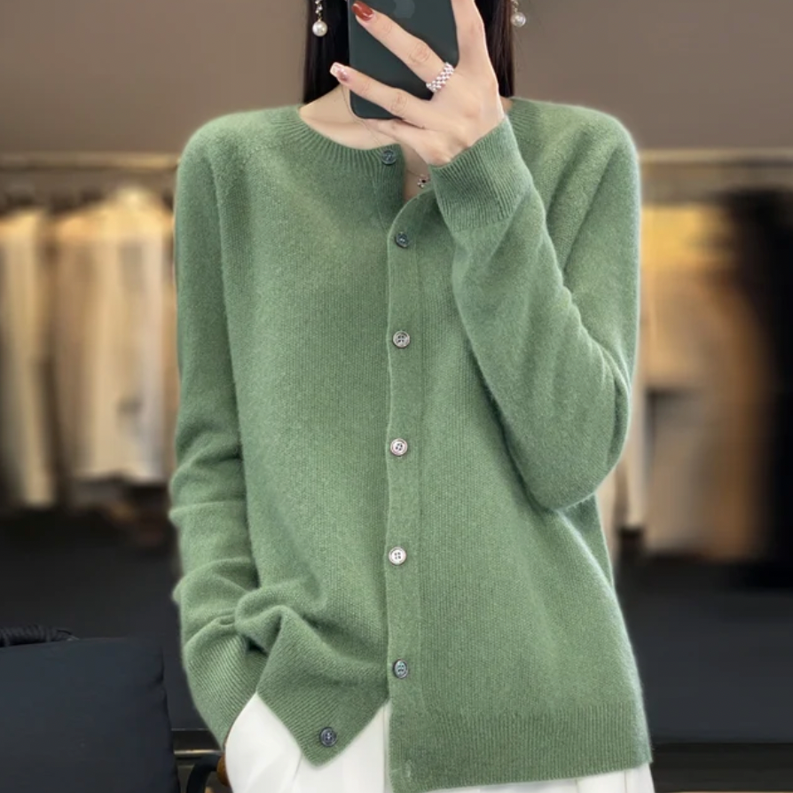 Sofia - Cardigan en laine chaud et artisanal