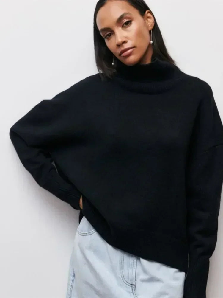 Lara - Pull col roulé oversize raffiné
