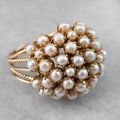 Bague de perles incrustées de qualité supérieure