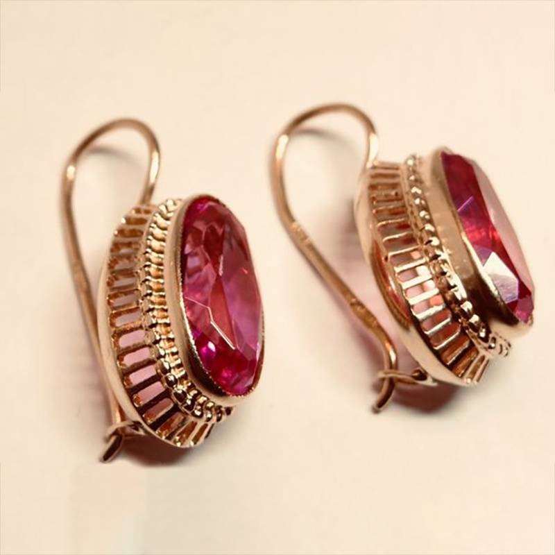 Boucles d'oreilles vintage en or rose