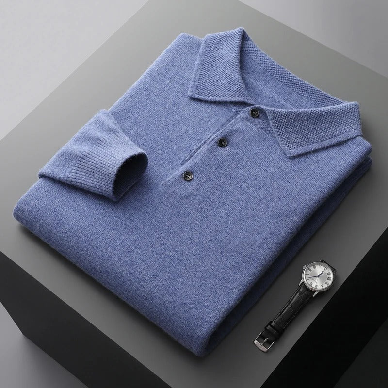 Victorin - Pull polo raffiné en cachemire